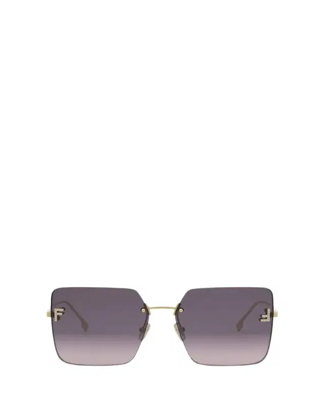 Oversized Rimless Square Metal & Nylon Sunglasses