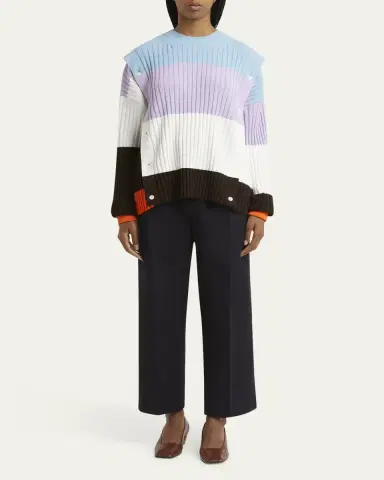SETCHU Detachable Ribbed Button Sweater | Thumbnail 2