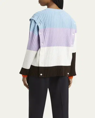 SETCHU Detachable Ribbed Button Sweater | Thumbnail 3