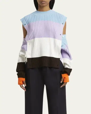 SETCHU Detachable Ribbed Button Sweater | Thumbnail 4