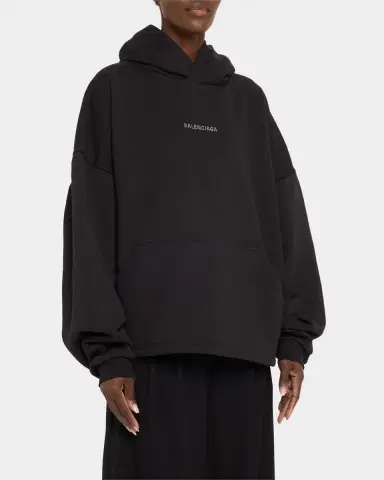 Balenciaga Logo Embellished Cropped Hoodie | Thumbnail 3