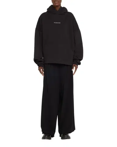 Balenciaga Logo Embellished Cropped Hoodie | Thumbnail 1