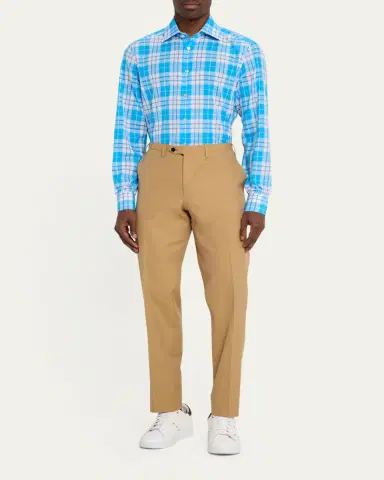 Kiton Men's Flat-Front Twill Pants | Thumbnail 2 Kiton Men's Flat-Front Twill Pants | Thumbnail 2