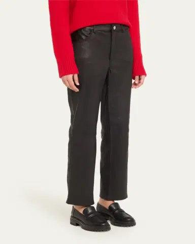 Sprwmn Slim Straight Leather Pants | Thumbnail 4 Sprwmn Slim Straight Leather Pants | Thumbnail 4