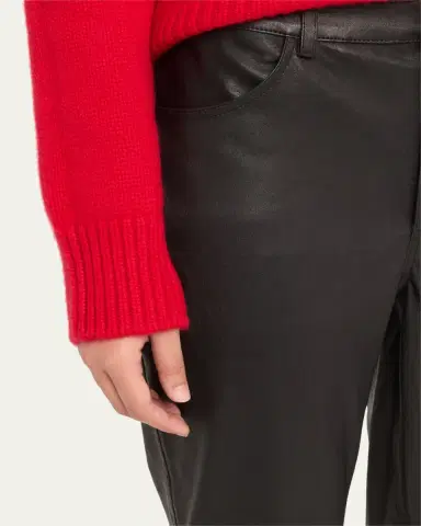 Sprwmn Slim Straight Leather Pants | Thumbnail 5 Sprwmn Slim Straight Leather Pants | Thumbnail 5