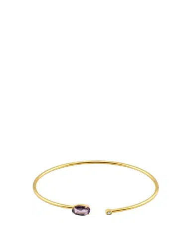 JIA JIA 14K Yellow Gold Diamond and Purple Sapphire Bendable Cuff Bracelet | Thumbnail 1 JIA JIA 14K Yellow Gold Diamond and Purple Sapphire Bendable Cuff Bracelet | Thumbnail 1
