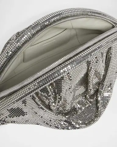 Rabanne Studded Mesh Zip Pochette Clutch Bag | Thumbnail 2