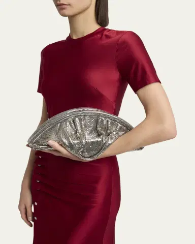 Rabanne Studded Mesh Zip Pochette Clutch Bag | Thumbnail 5