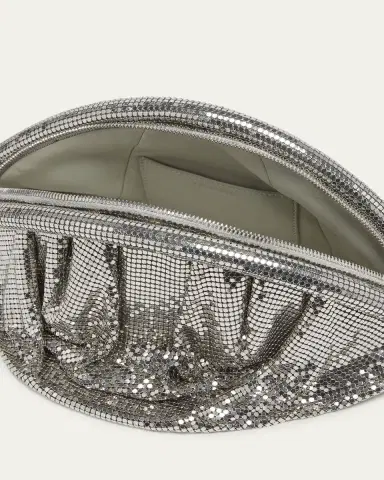 Rabanne Studded Mesh Zip Pochette Clutch Bag | Thumbnail 7
