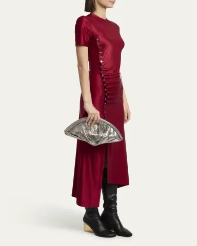 Rabanne Studded Mesh Zip Pochette Clutch Bag | Thumbnail 8