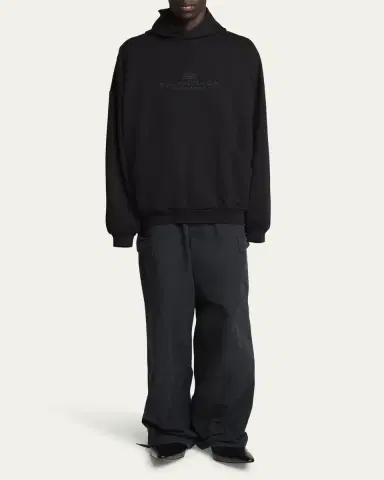 Balenciaga Men's Tonal Archetype Oversized Terry Hoodie | Thumbnail 2