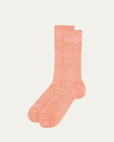 Sozzi Calze Men's Linen and Cotton Rib Crew Socks | Thumbnail 2