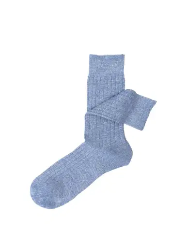 Sozzi Calze Men's Linen and Cotton Rib Crew Socks | Thumbnail 1
