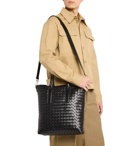 Bottega Veneta Men's Intrecciato Zip North-South Tote Bag | Thumbnail 1 Bottega Veneta Men's Intrecciato Zip North-South Tote Bag | Thumbnail 1