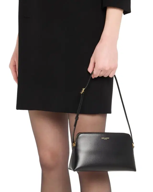 Mini Pouch on Strap Shoulder Bag in Leather