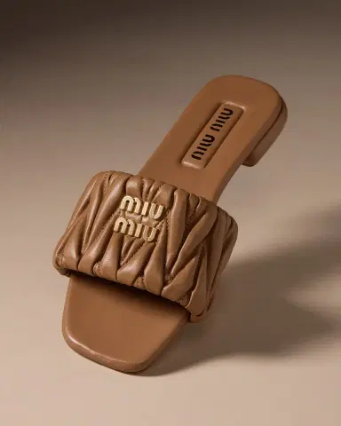Miu Miu Quilted Leather Flat Slide Style | Thumbnail 3 Miu Miu Quilted Leather Flat Slide Style | Thumbnail 3