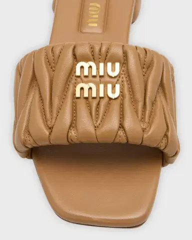 Miu Miu Quilted Leather Flat Slide Style | Thumbnail 5 Miu Miu Quilted Leather Flat Slide Style | Thumbnail 5