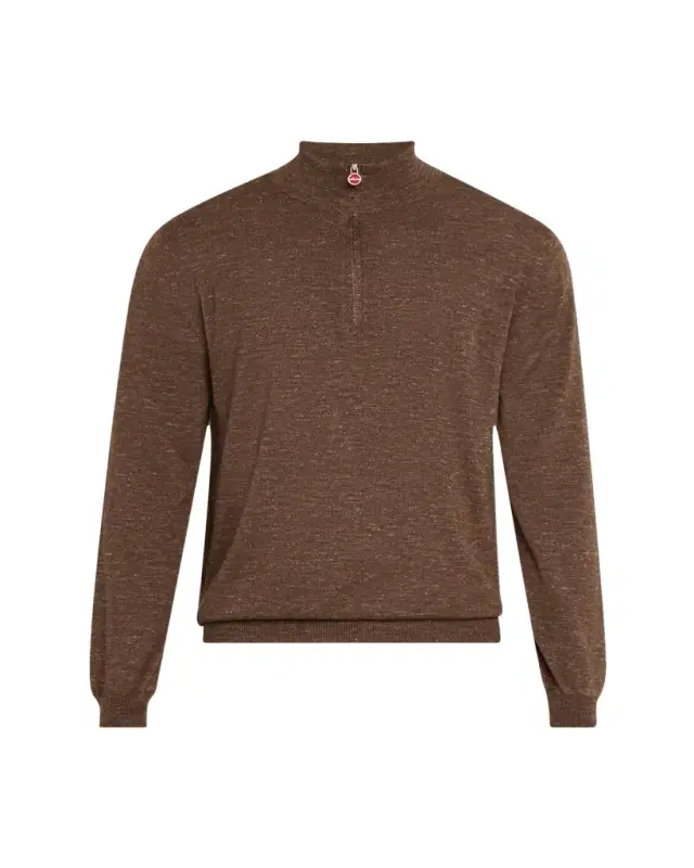 Men's Cashmere and Linen Half-Zip Sweater