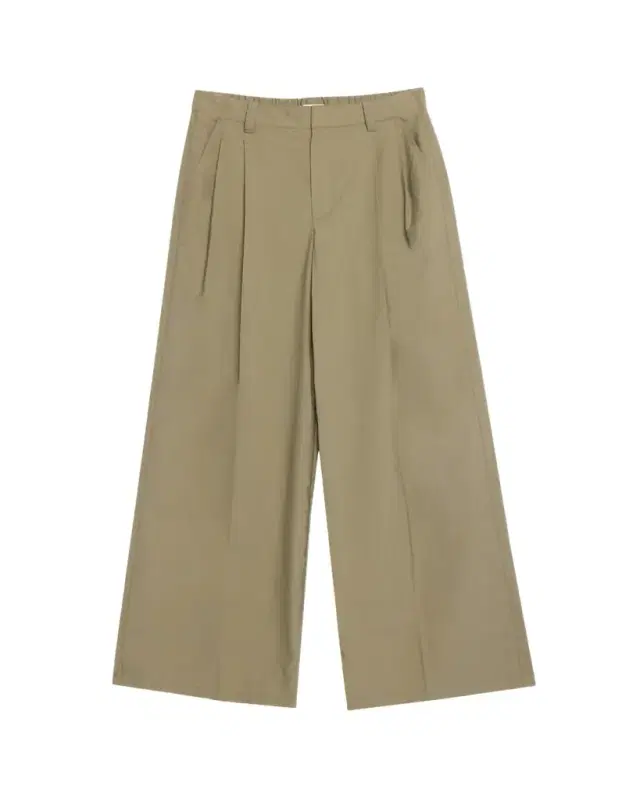 Techno Cotton Poplin Pleated Wide-Leg Sartorial Pants