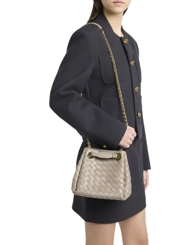 Bottega Veneta Small Parachute Leather Shoulder Bag