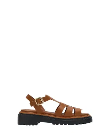 Prada Leather Double-Buckle Fisherman Sandals | Thumbnail 1