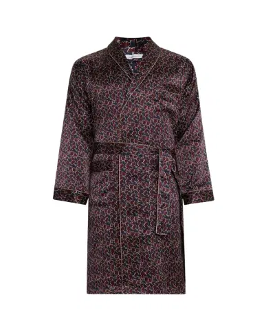 Zimmerli Men's Leaf-Print Silk Robe | Thumbnail 1 Zimmerli Men's Leaf-Print Silk Robe | Thumbnail 1