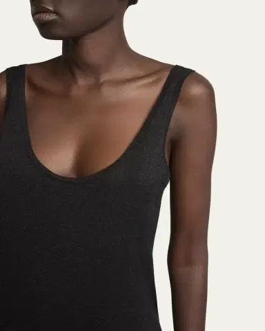 Saint Laurent Metallic Knit Sleeveless Tank Top | Thumbnail 14