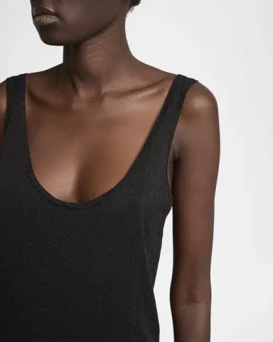 Saint Laurent Metallic Knit Sleeveless Tank Top | Thumbnail 4
