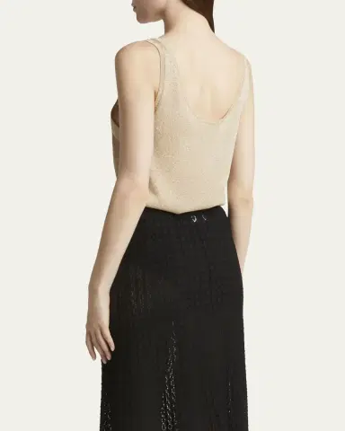 Saint Laurent Metallic Knit Sleeveless Tank Top | Thumbnail 7