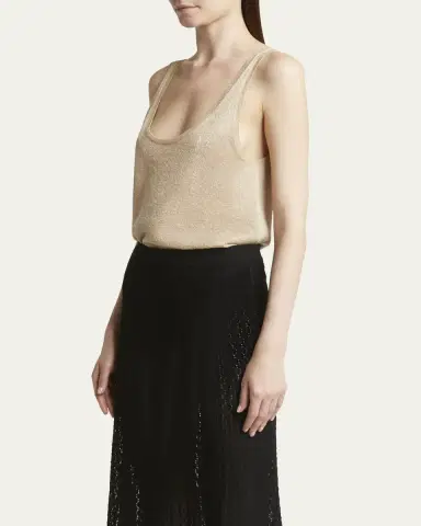 Saint Laurent Metallic Knit Sleeveless Tank Top | Thumbnail 8