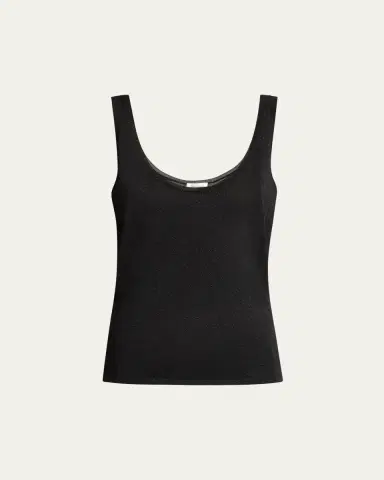 Saint Laurent Metallic Knit Sleeveless Tank Top | Thumbnail 10