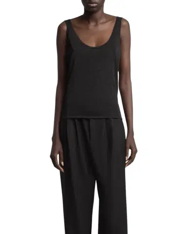 Saint Laurent Metallic Knit Sleeveless Tank Top | Thumbnail 1