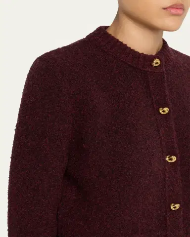 Bottega Veneta Knot-Button Boucle Knit Cardigan | Thumbnail 5