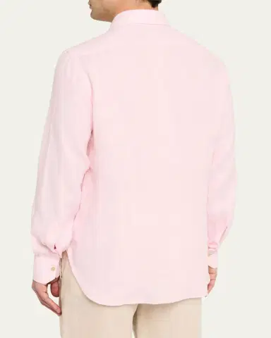 Kiton Men's Linen Sport Shirt | Thumbnail 4