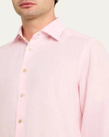 Kiton Men's Linen Sport Shirt | Thumbnail 5