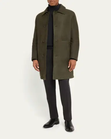 Brioni Men's Leather Overcoat | Thumbnail 2