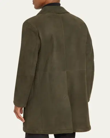 Brioni Men's Leather Overcoat | Thumbnail 3
