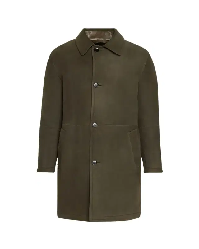 Men's Leather Overcoat