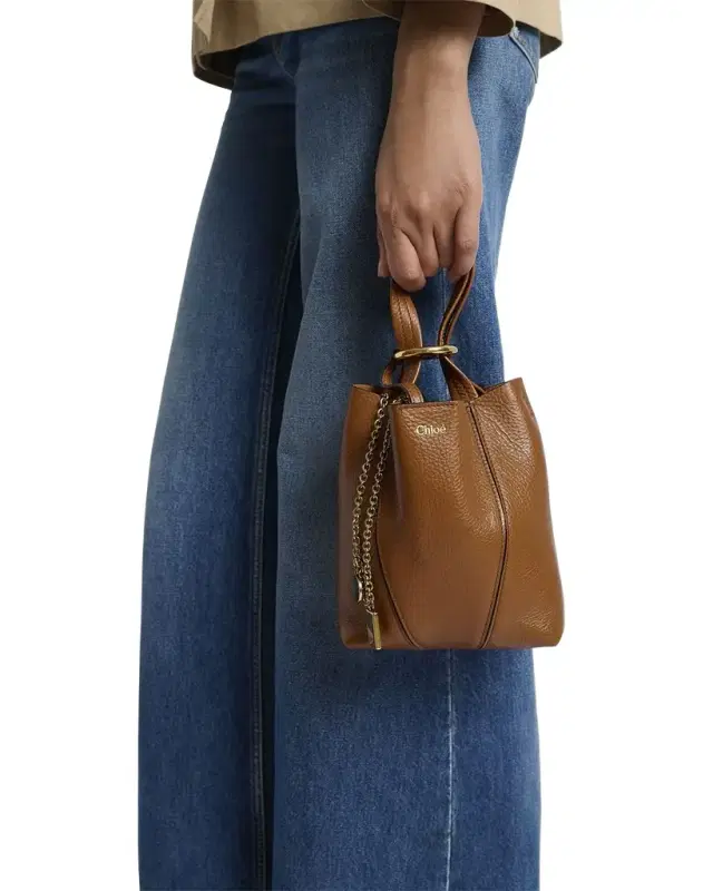 Spin Mini Tote Bag in Grained Calfskin