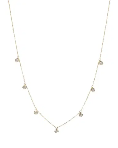 Kendall Row 14K Yellow Gold Bezel Round Diamond Station Necklace, 16-18"L | Thumbnail 1 Kendall Row 14K Yellow Gold Bezel Round Diamond Station Necklace, 16-18"L | Thumbnail 1