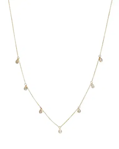Kendall Row 14K Yellow Gold Bezel Pear Diamond Station Necklace, 16-18"L | Thumbnail 1 Kendall Row 14K Yellow Gold Bezel Pear Diamond Station Necklace, 16-18"L | Thumbnail 1