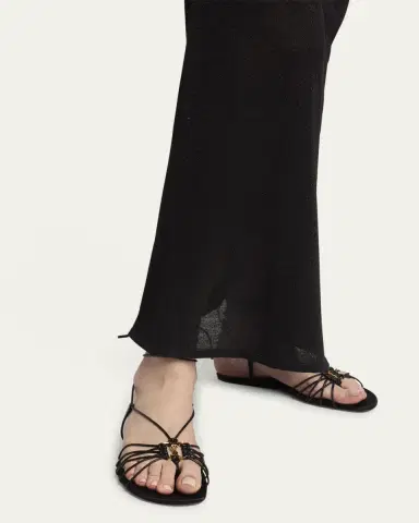 Saint Laurent Babylone Strappy YSL Ankle-Tie Sandals | Thumbnail 7 Saint Laurent Babylone Strappy YSL Ankle-Tie Sandals | Thumbnail 7