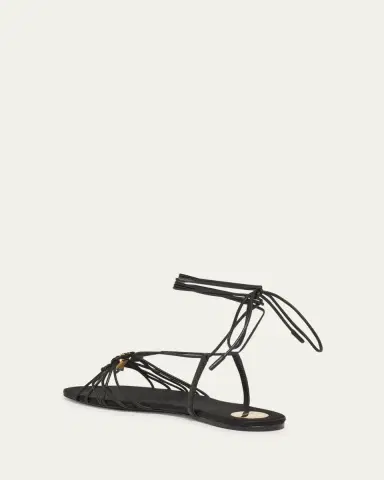 Saint Laurent Babylone Strappy YSL Ankle-Tie Sandals | Thumbnail 8 Saint Laurent Babylone Strappy YSL Ankle-Tie Sandals | Thumbnail 8