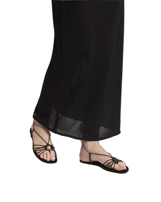 Saint Laurent Babylone Strappy YSL Ankle-Tie Sandals