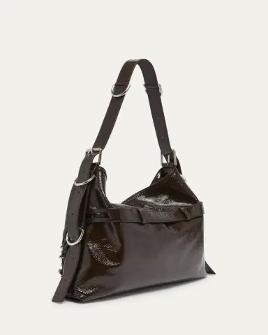 Givenchy Voyou Medium Buckle Shoulder Bag in Shiny Leather | Thumbnail 3