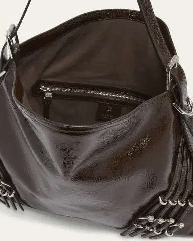 Givenchy Voyou Medium Buckle Shoulder Bag in Shiny Leather | Thumbnail 4