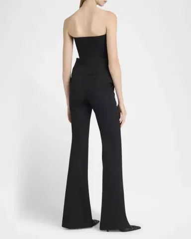 McQueen Curved Strapless Zip-Front Bustier Top | Thumbnail 2