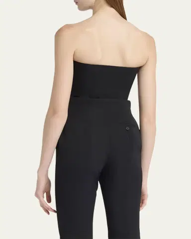 McQueen Curved Strapless Zip-Front Bustier Top | Thumbnail 7