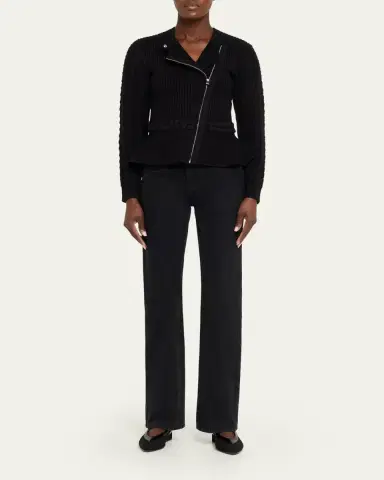 Simkhai Andi Mixed-Knit Cotton Peplum Jacket | Thumbnail 2