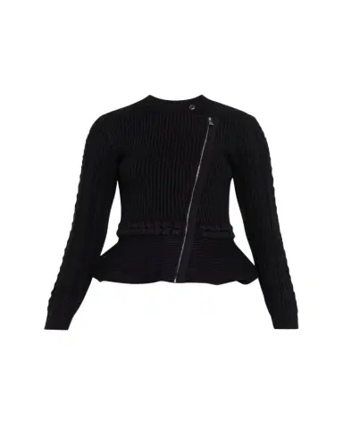 Simkhai Andi Mixed-Knit Cotton Peplum Jacket | Thumbnail 1
